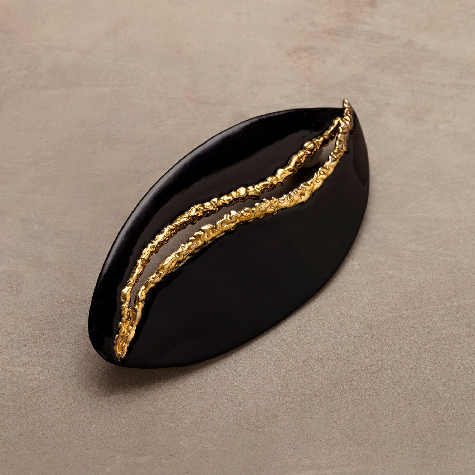 Split Earring Green Enamel