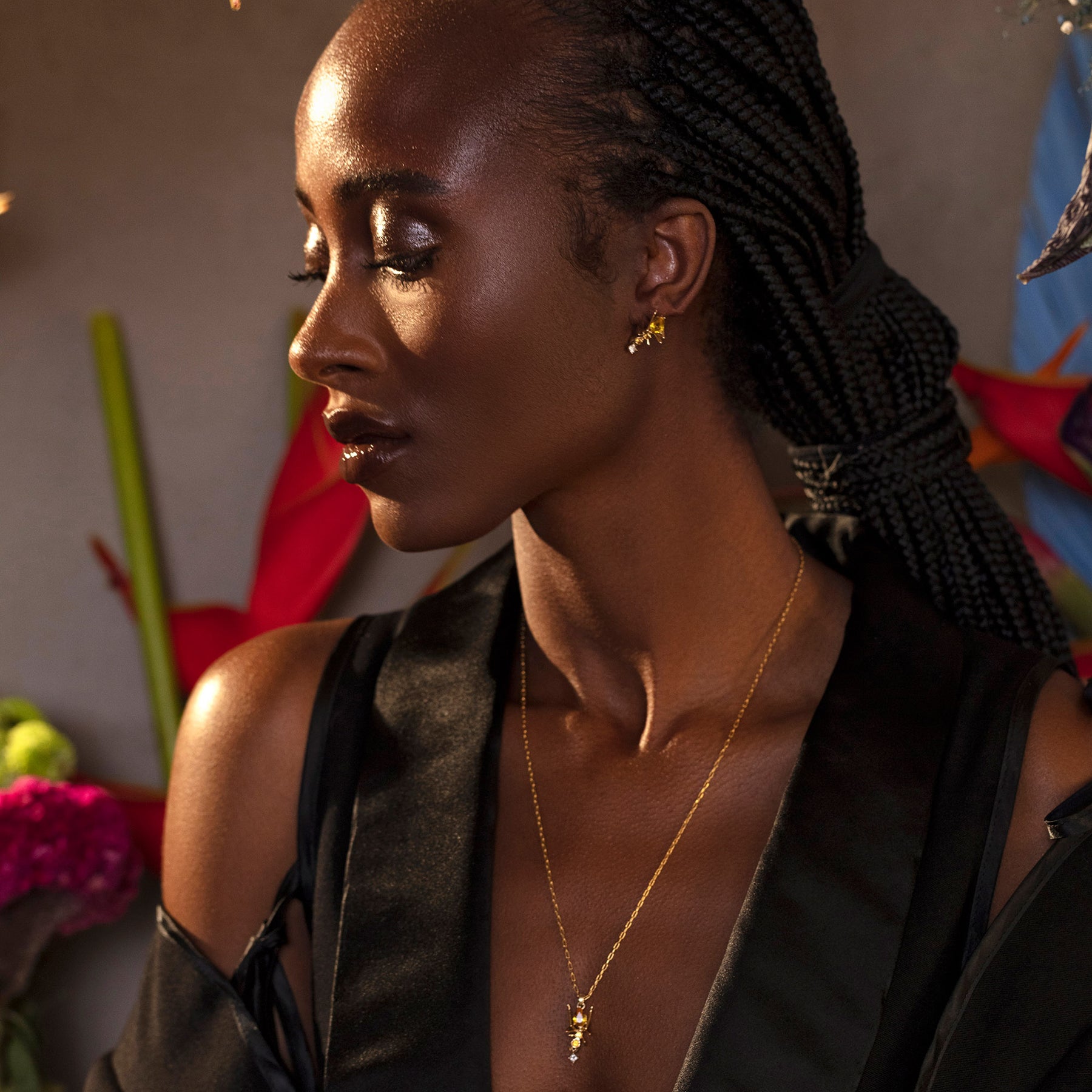 Kokoro Pendant Yellow Gold with Yellow Sapphires