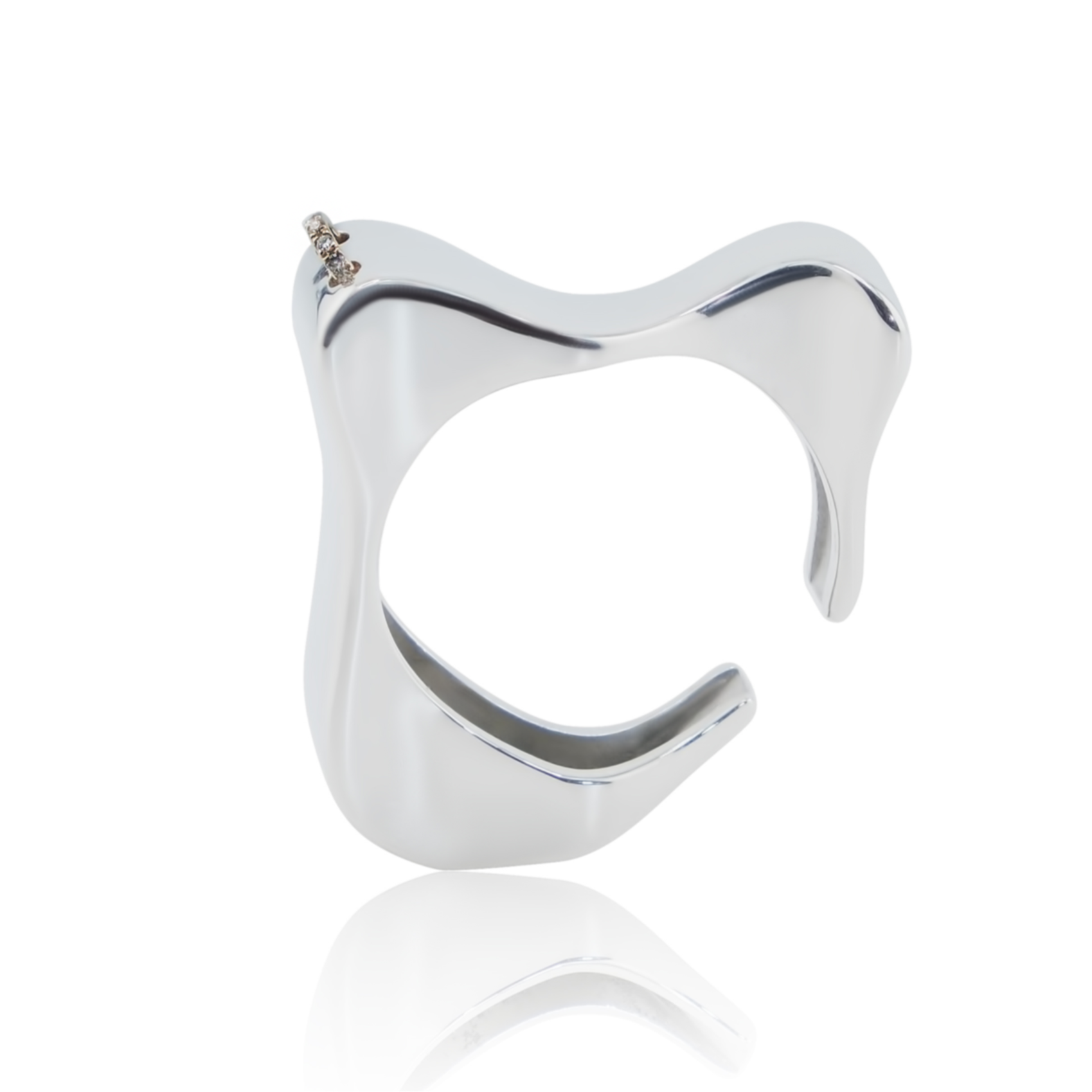 Connie Ear Cuff Convertible Ring White and Yellow Gold