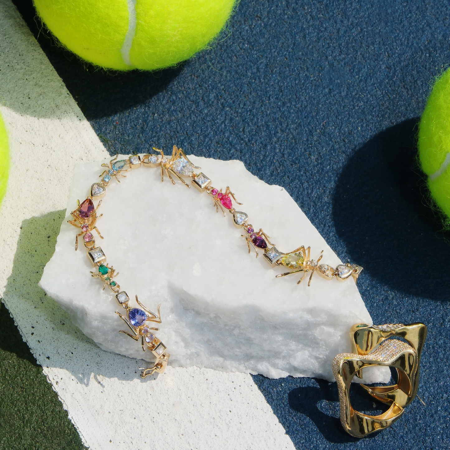 cocoerow-ant-tennis-bracelet-14k-yellow-gold-kokoro-collection-fine-jewelry-front-view