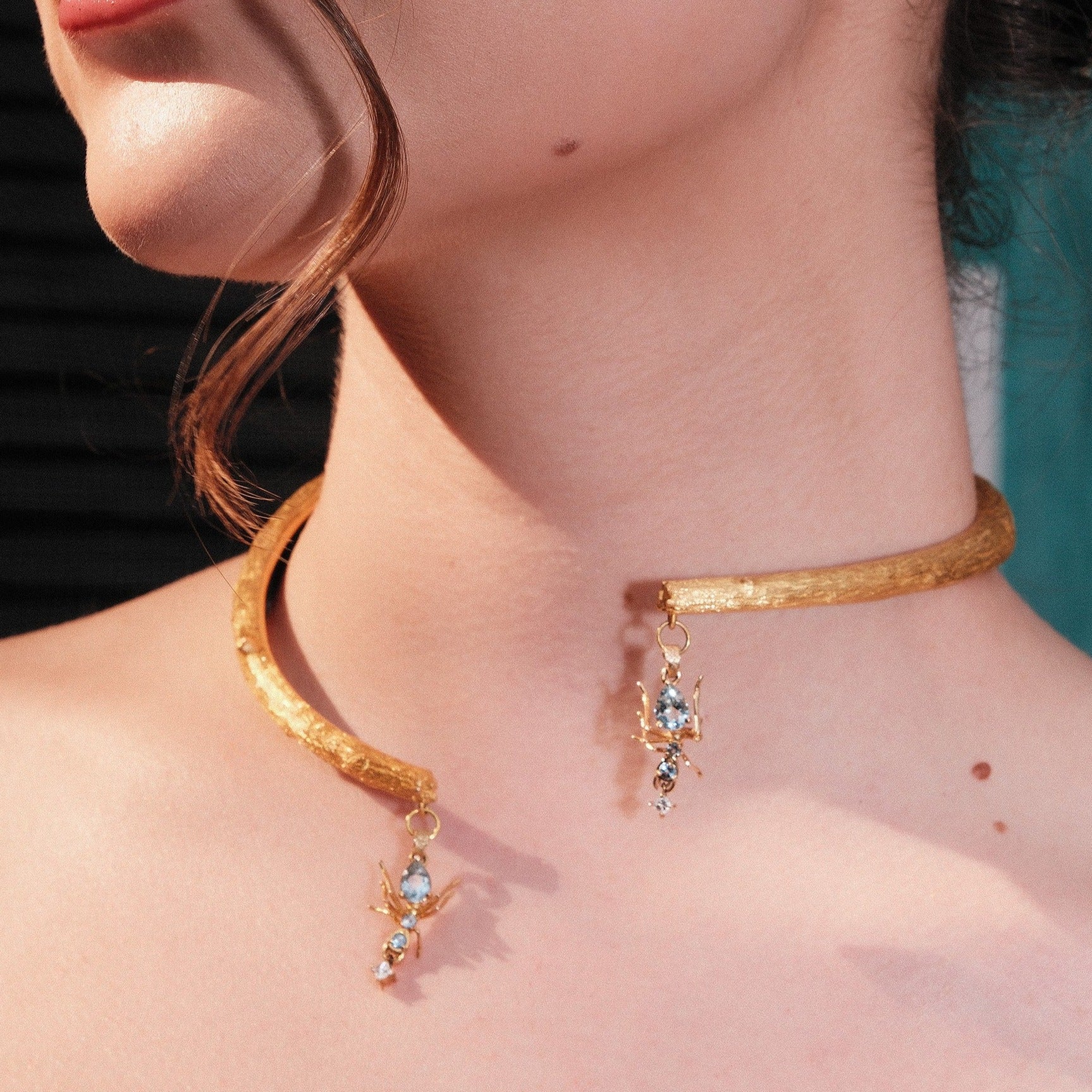 Kokoro Pendant Yellow Gold with Aquamarine