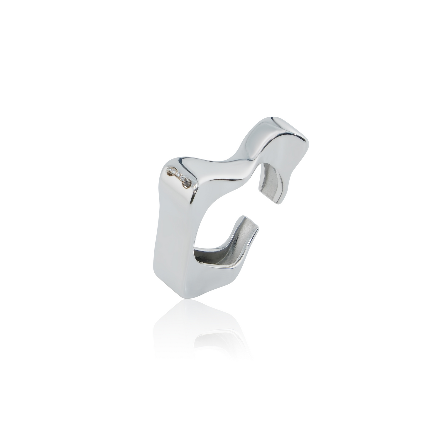 Connie Ear Cuff Convertible Ring White and Yellow Gold