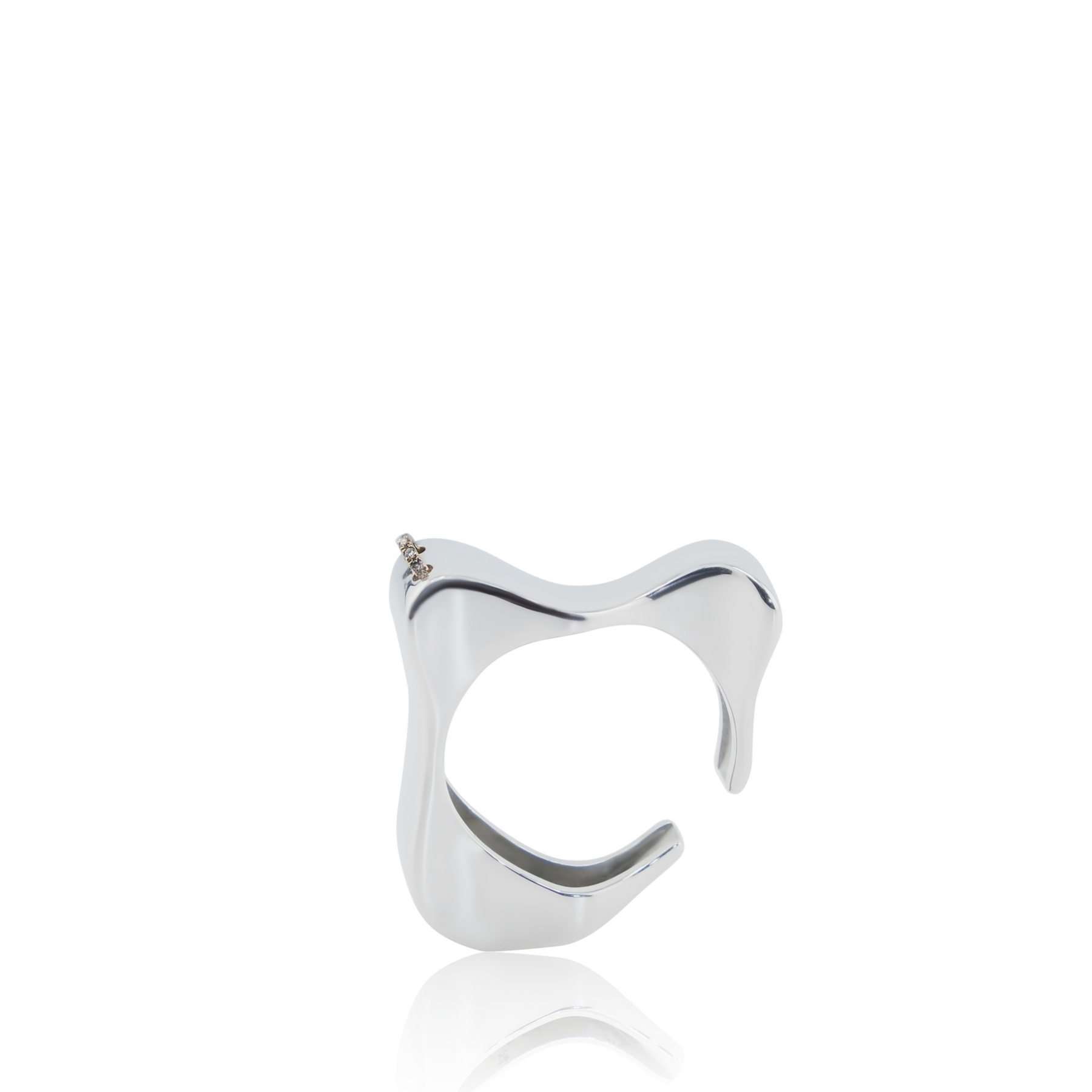 Connie Ear Cuff White and Yellow Gold