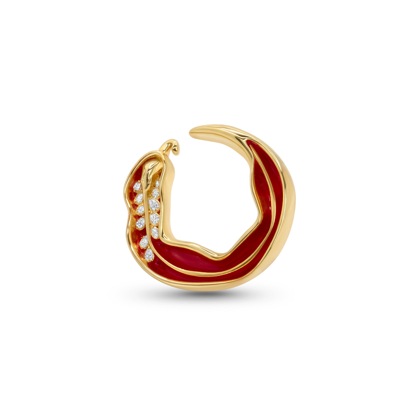 Cayenne Large Red Enamel Ear Cuff