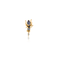 Kokoro Stud Earring Yellow Gold with Purple Tanzanite