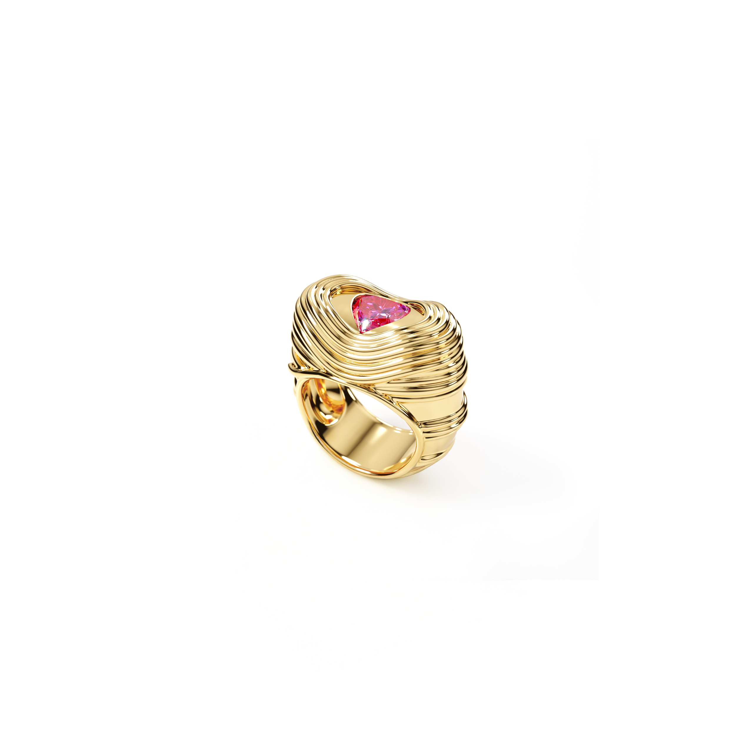 Pink Heart Sapphire Mia ring in 18k gold by Cocoerow Fine Jewelry