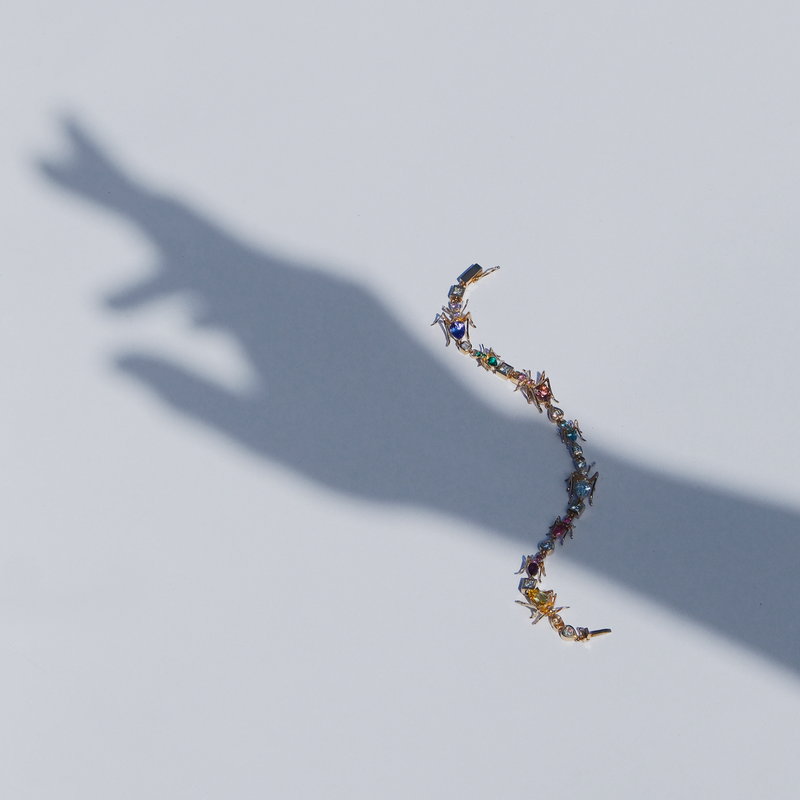 Ant Tennis Bracelet Yellow Gold