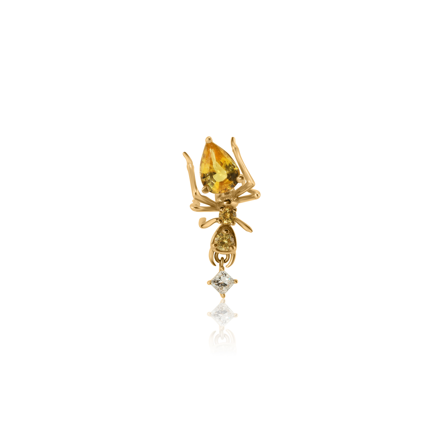Kokoro Stud Earring Yellow Gold with Yellow Sapphires