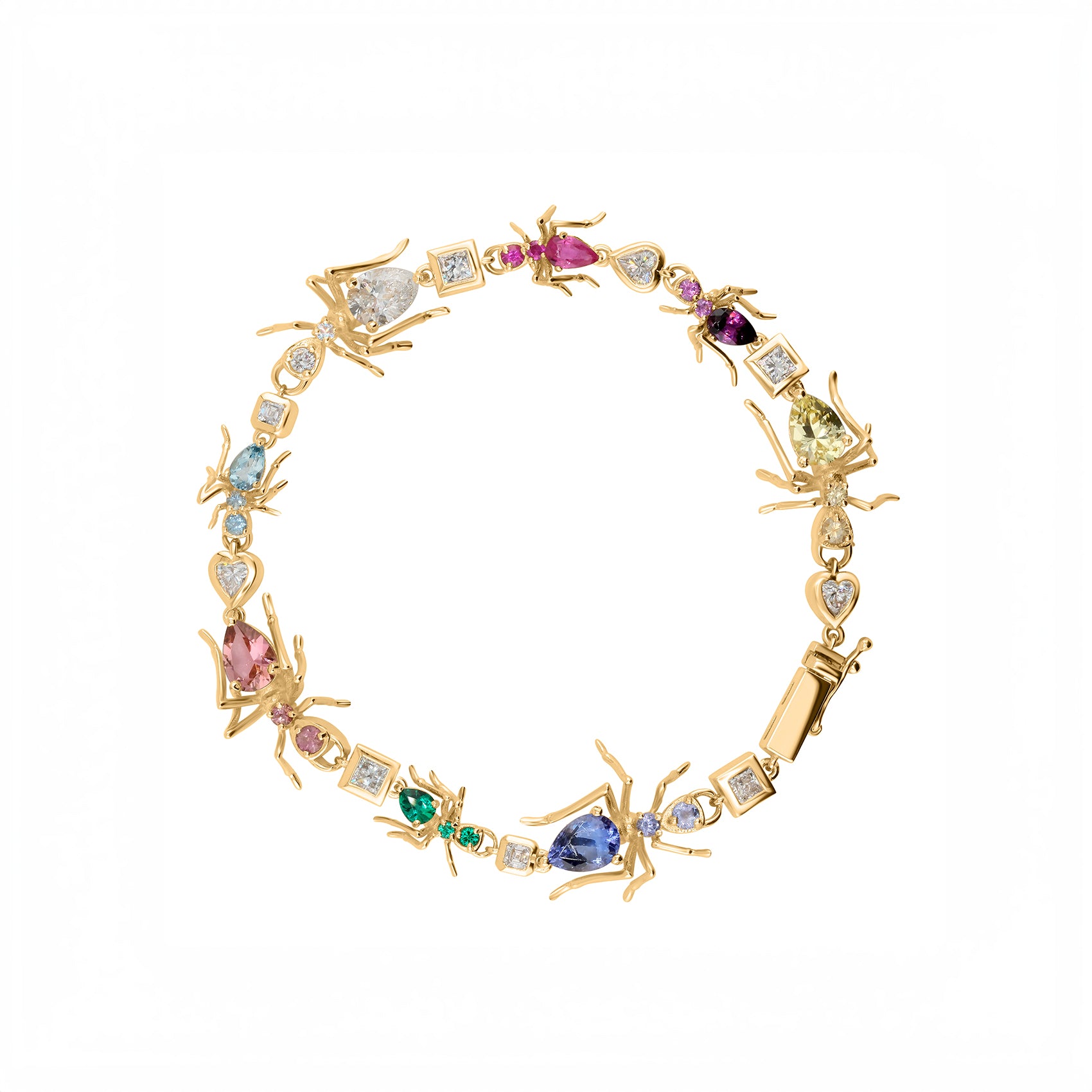 Ant Tennis Bracelet Yellow Gold