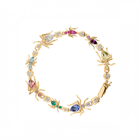 Ant Tennis Bracelet in Yellow Gold