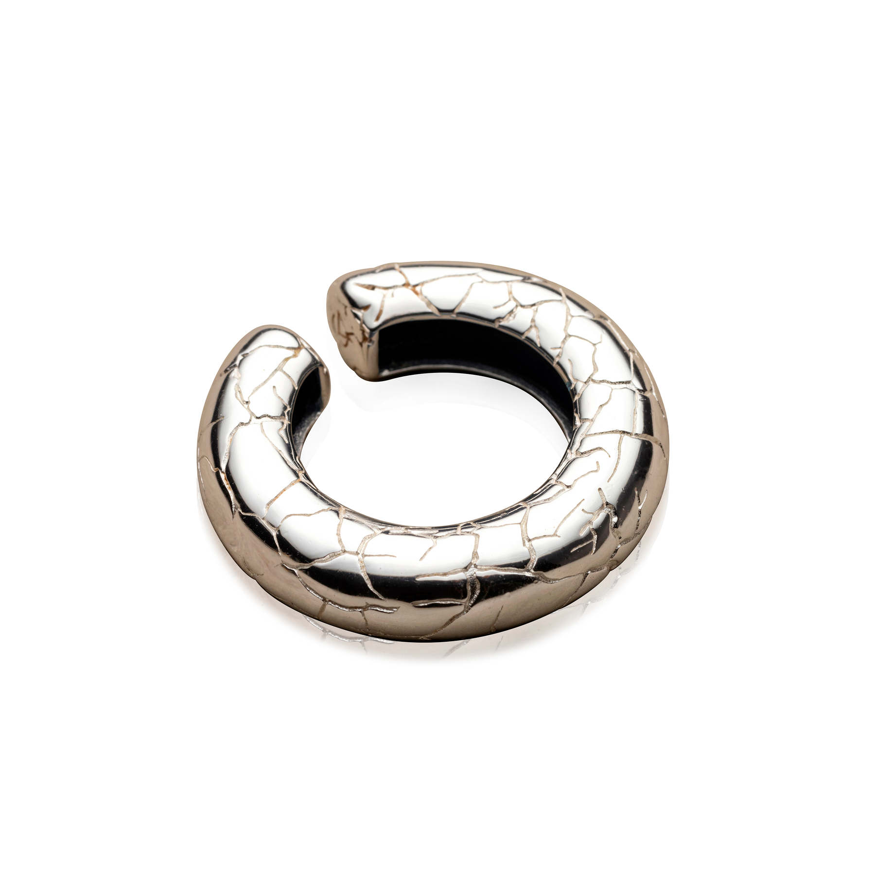 Cocoerow Beatrice Large Silver Ear Cuff Okuta Collection Sculptural Fine Jewelry