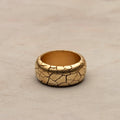 Cocoerow Cracked Ring Okuta Collection 14K Yellow Gold Sculptural Fine Jewelry Front View