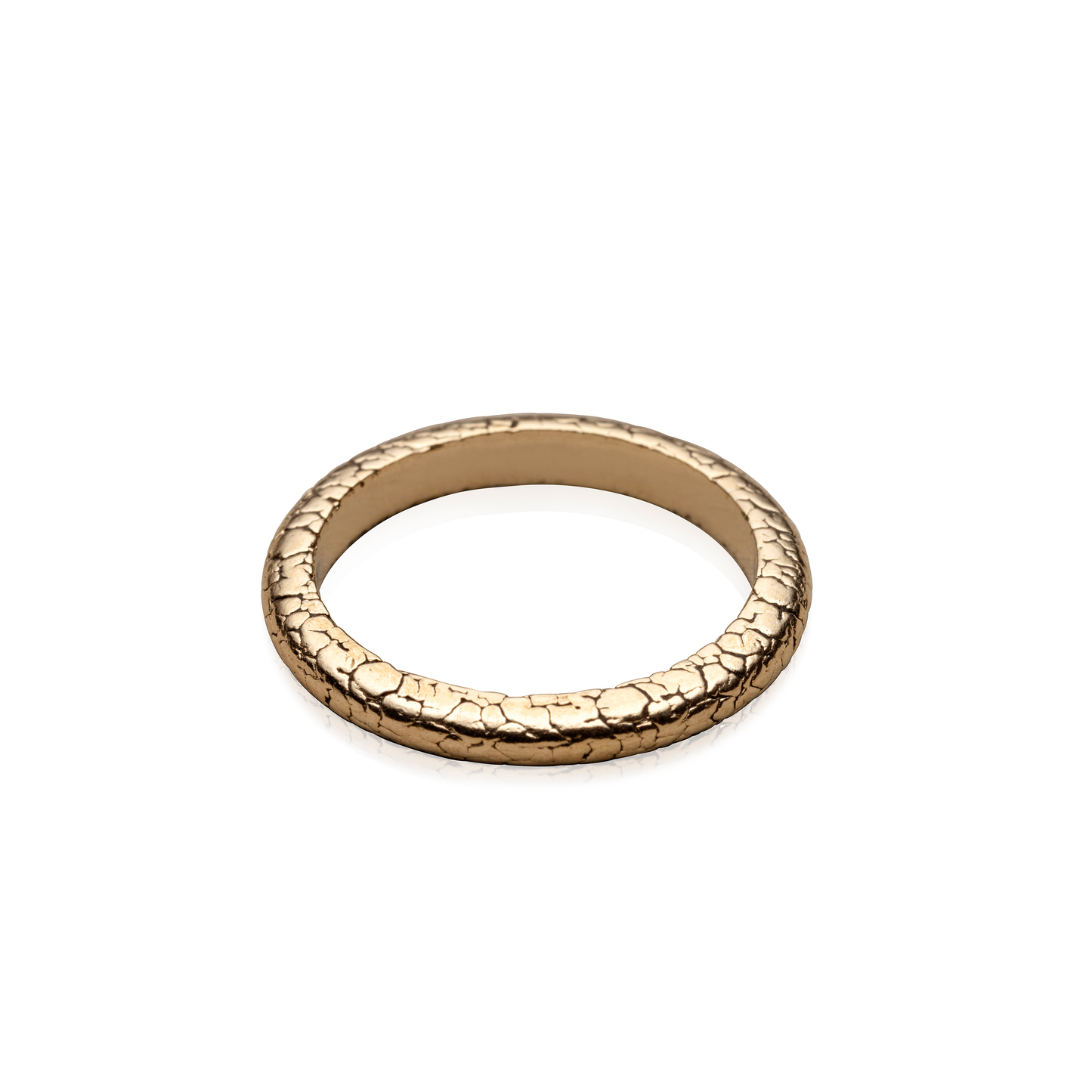 Cocoerow Cracked Ring Thin Okuta Collection 14K Yellow Gold Sculptural Fine Jewelry