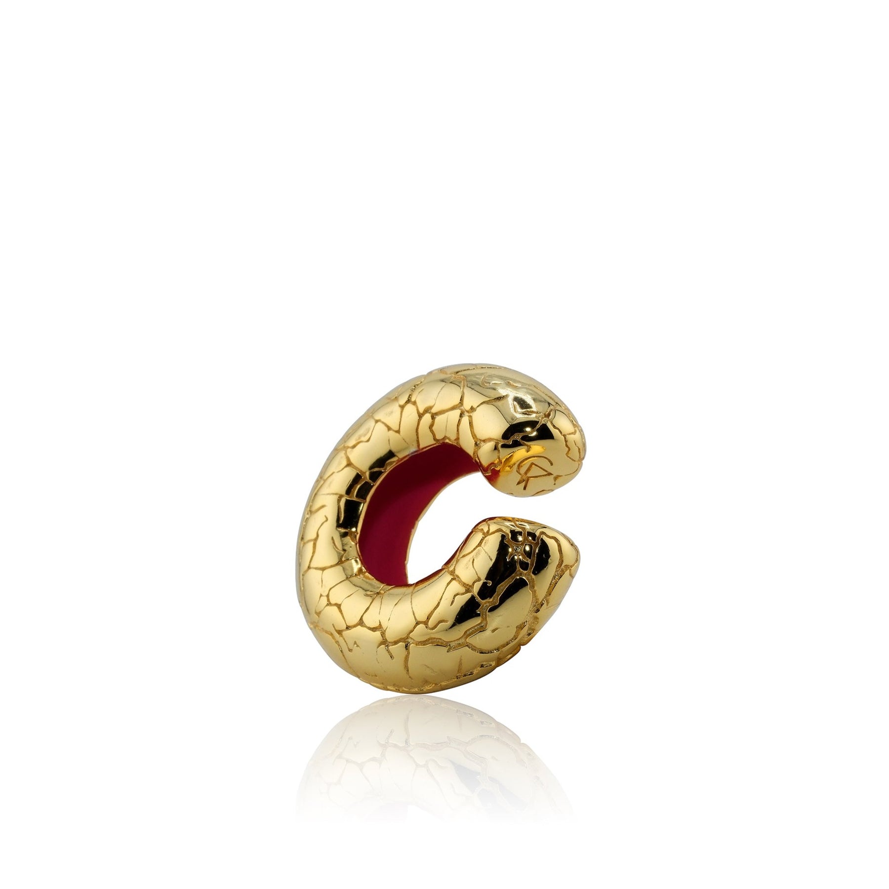 Cocoerow Gold Mini Cracked Effect Beatrice Ear Cuff Okuta Collection Sculptural Fine Jewelry