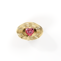 Cocoerow Heart Pasta Ring Dine Collection 14K Yellow Gold Pink Sapphire Sculptural Fine Jewelry