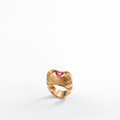 Cocoerow Mia Ring 14K Gold Pink Heart Sapphire Sculptural