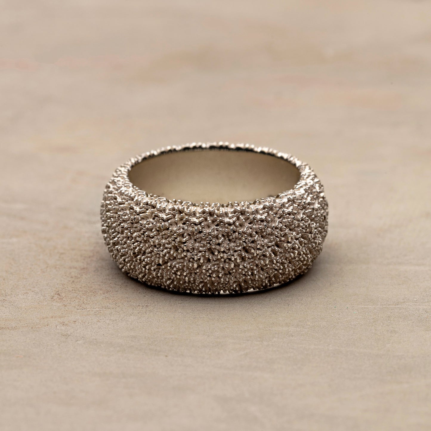 Cocoerow Nira Ring Okuta Collection Sterling Silver Green Emerald Sculptural Fine Jewelry Back View