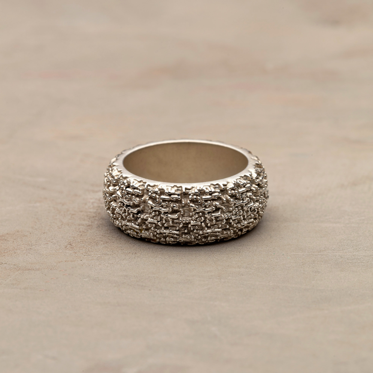 Cocoerow Nira Ring Okuta Collection Sterling Silver Red Ruby Sculptural Fine Jewelry Back View