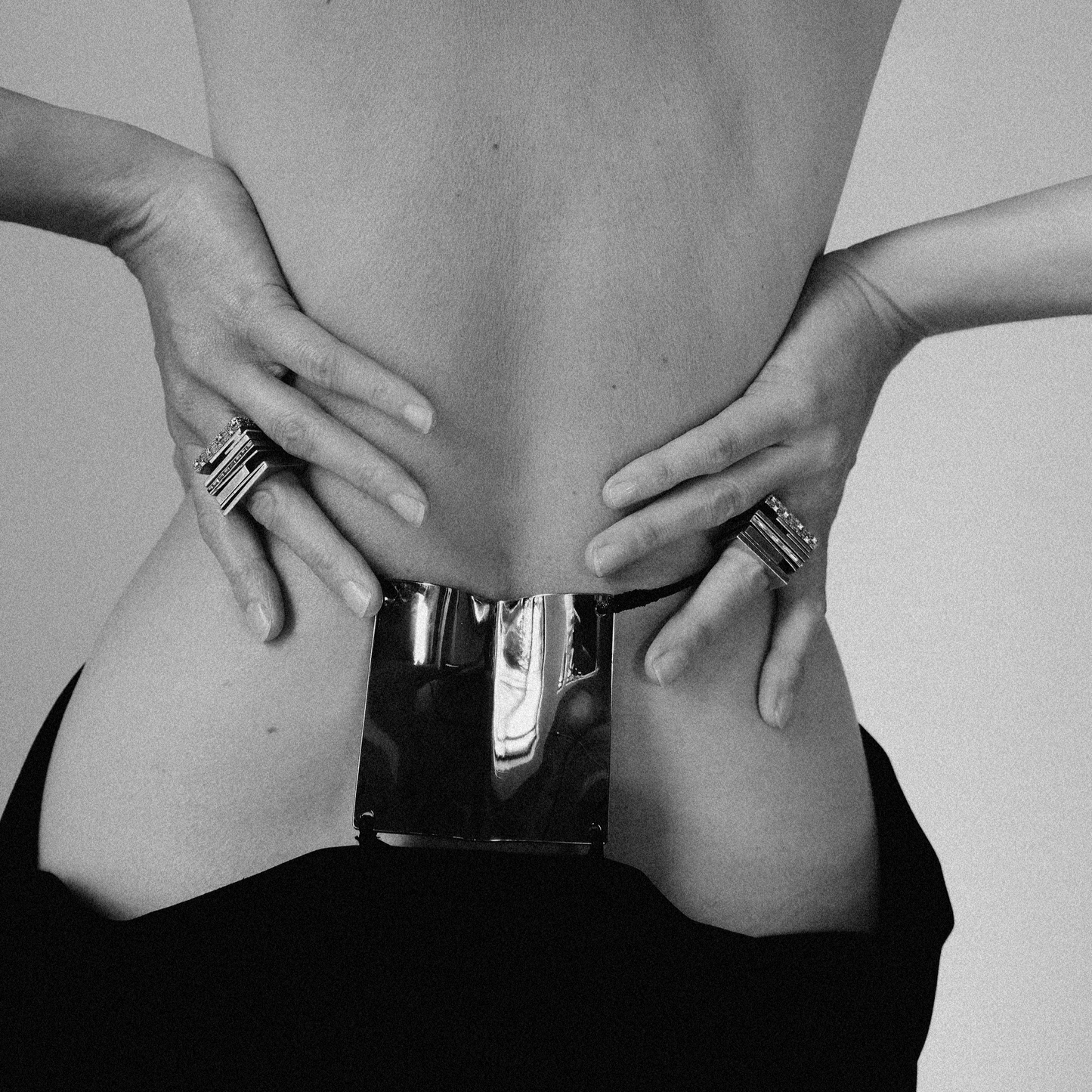 
Cocoerow Nomi Ring Okuta Collection Sterling Silver Diamonds Sculptural Fine Jewelry Concept Campaign