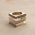 Cocoerow Nomi Ring Okuta Collection Sterling Silver Diamonds Sculptural Fine Jewelry Detail View