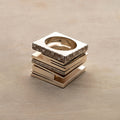 Cocoerow Nomi Ring Okuta Collection Sterling Silver Diamonds Sculptural Fine Jewelry Front View