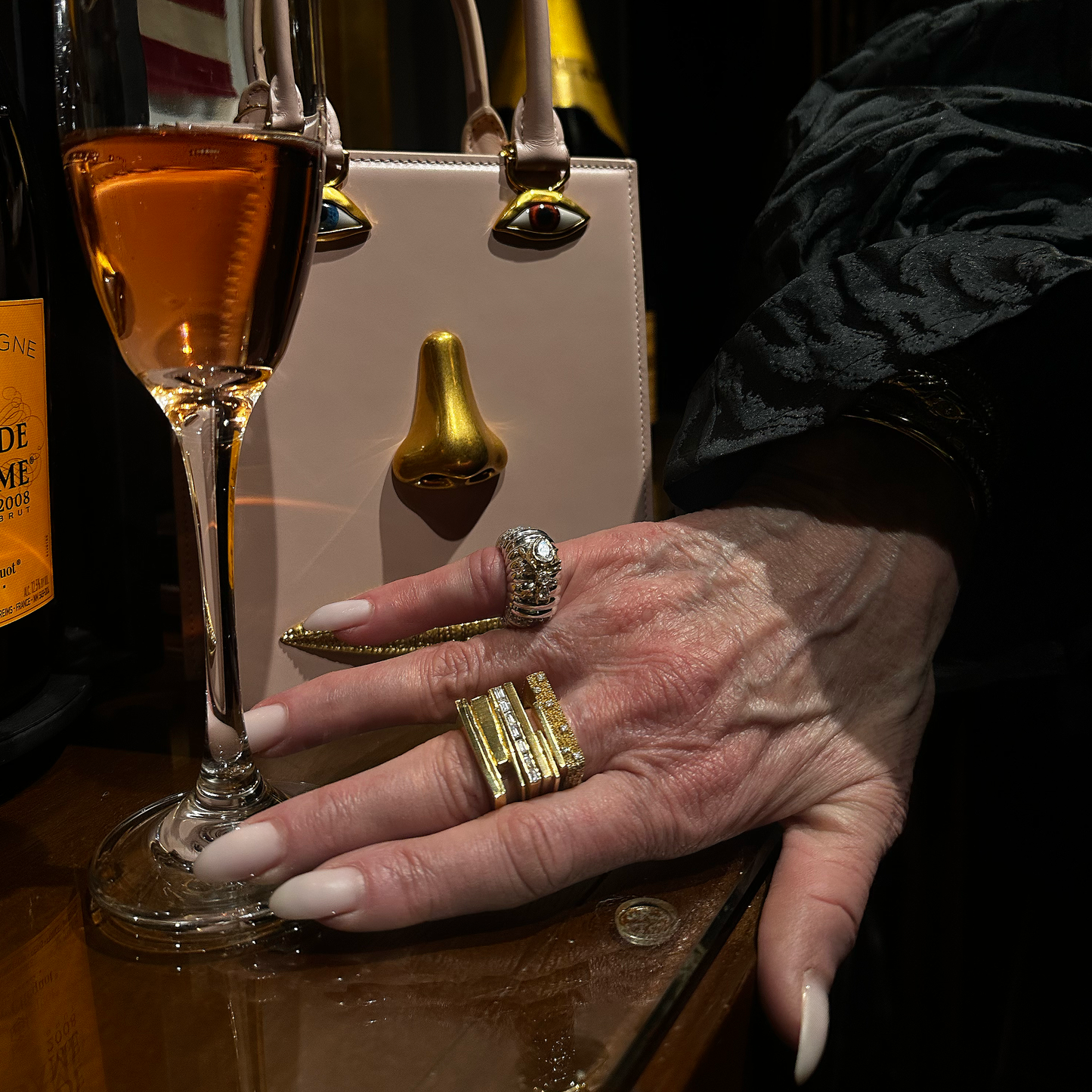 Cocoerow Nomi Ring Okuta Collection Sterling Silver Diamonds Sculptural Fine Jewelry On Model