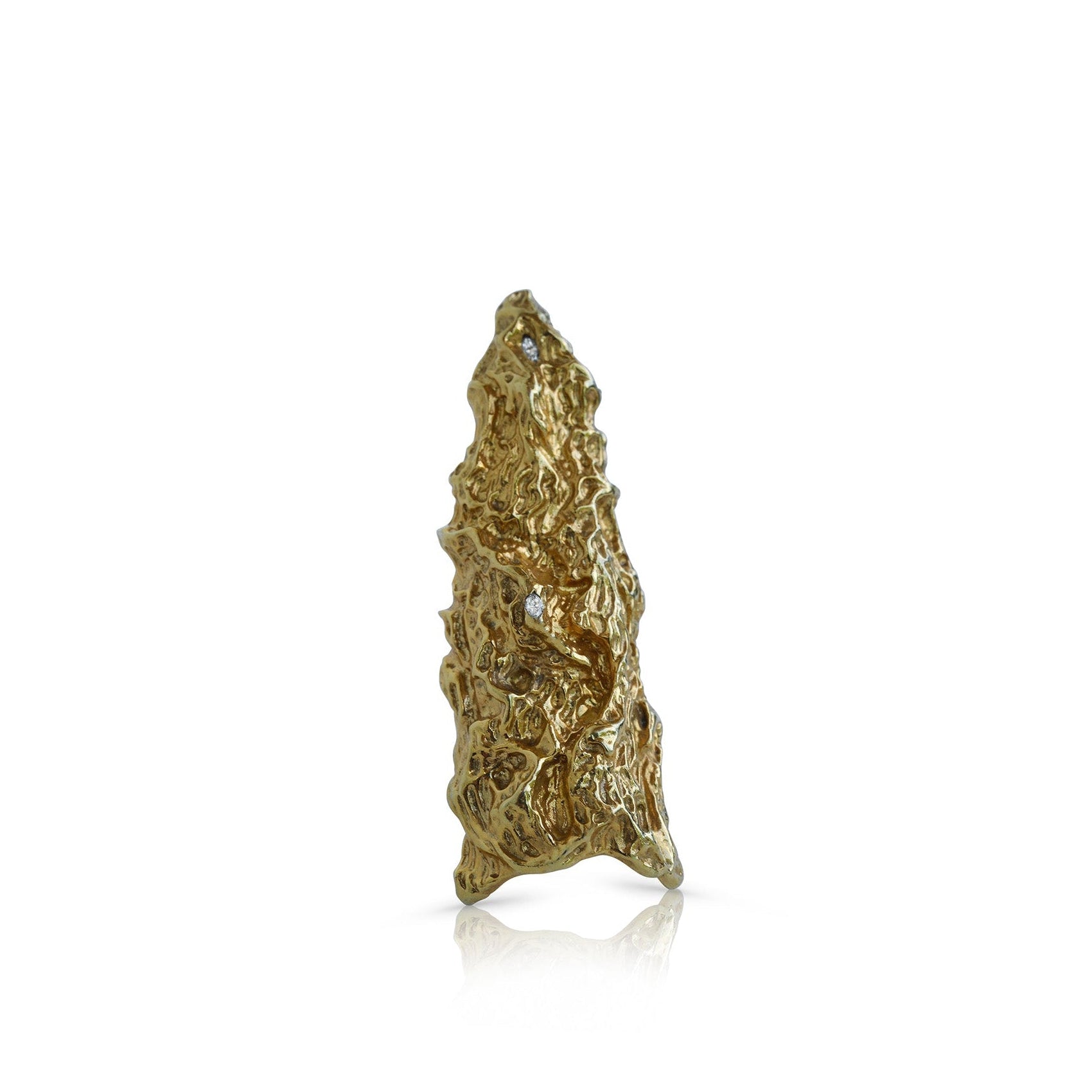 Cocoerow Nugget Ring Okuta Collection 14K Yellow Gold Diamonds Sculptural Fine Jewelry