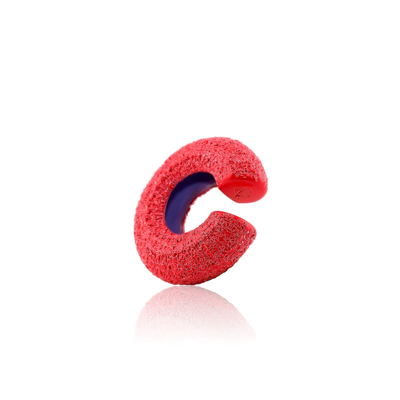 Cocoerow Red Mini Textured Beatrice Ear Cuff Okuta Collection Sculptural Fine Jewelry