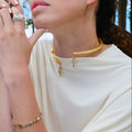 Cocoerow Tree Choker Kokoro Collection 14K Yellow Gold Sculptural Fine Jewelry Side View worn on model