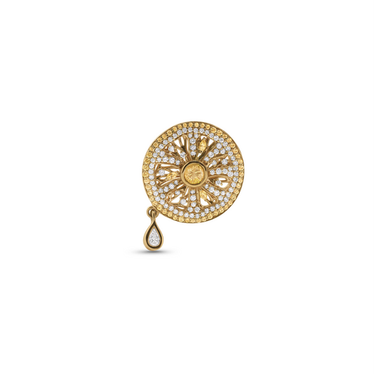 Cocoerow Zest Earring 14K Yellow Gold Yellow Sapphire Sculptural Fine Jewelry