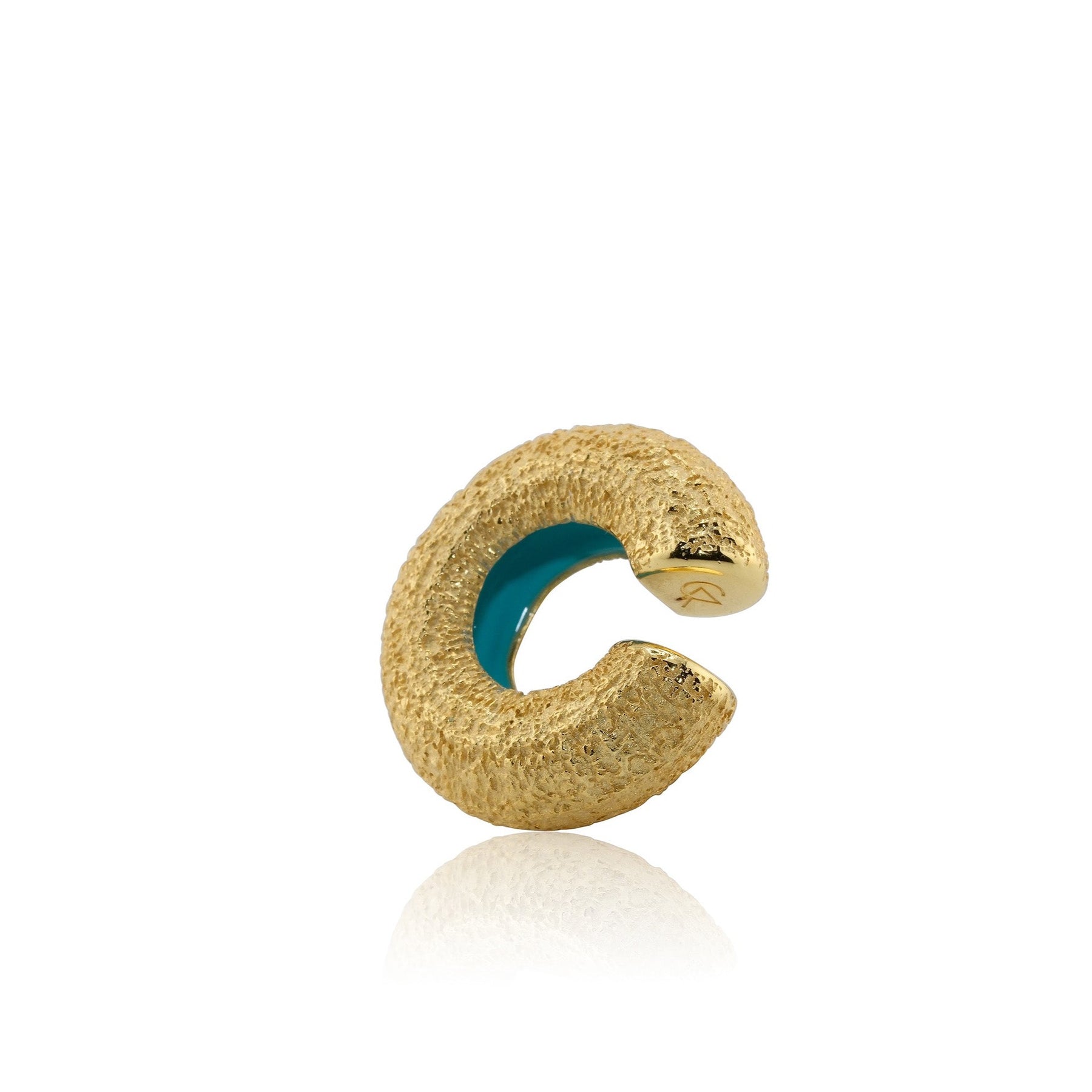 Beatrice Mini Textured Ear Cuff Yellow Gold