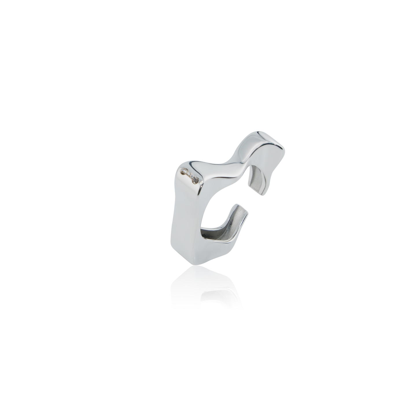 Connie Ear Cuff White and Yellow Gold